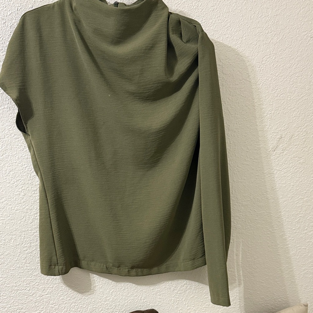 Zara Khaki Green Women's Blouse